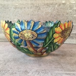 colorful metal art steel bowl